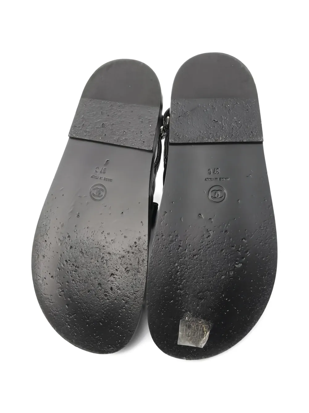 CHANEL Pre-Owned 1986-1988 CC quilted sandals - Zwart