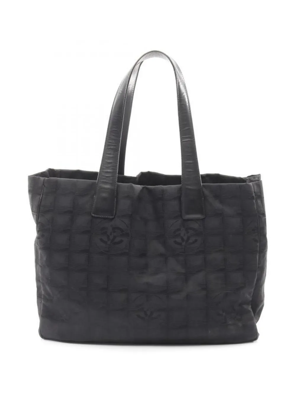 CHANEL Pre-Owned 2004-2005 MM New Travel Line leather-trim tote bag - Nero