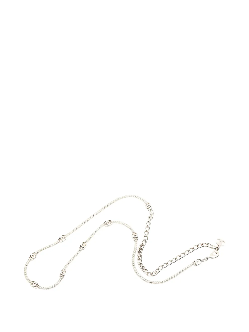 CHANEL Pre-Owned 1986 interlocking-CC details necklaces - Argento