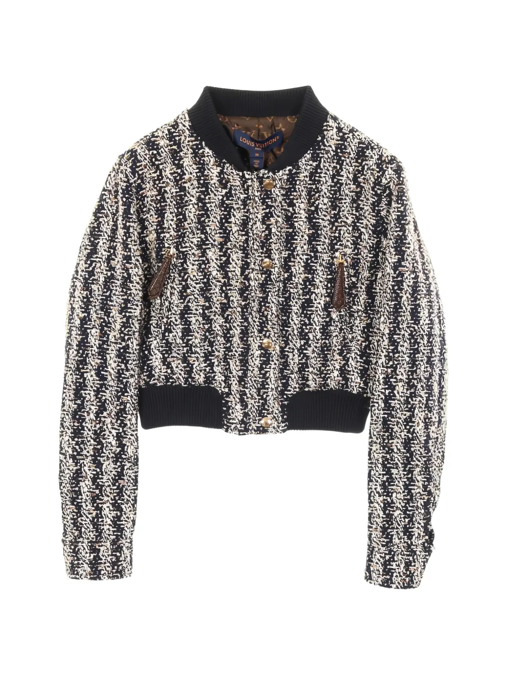 Louis Vuitton Pre-Owned 2020s tweed cropped jacket - Blu