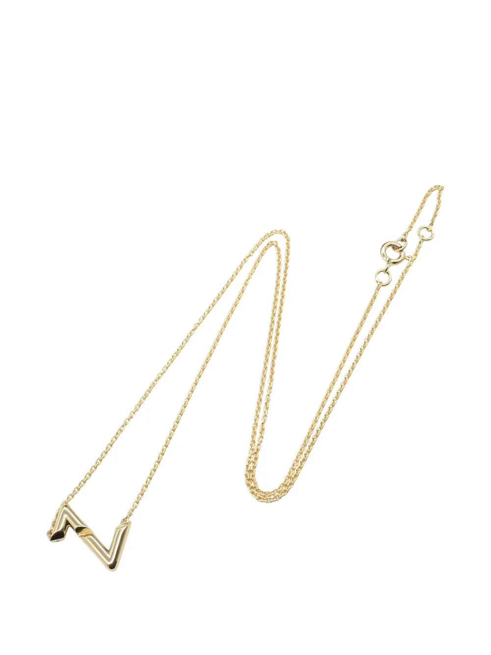 Pre-owned Louis Vuitton 2015 Lv Volt Upside Down Necklace In Gold