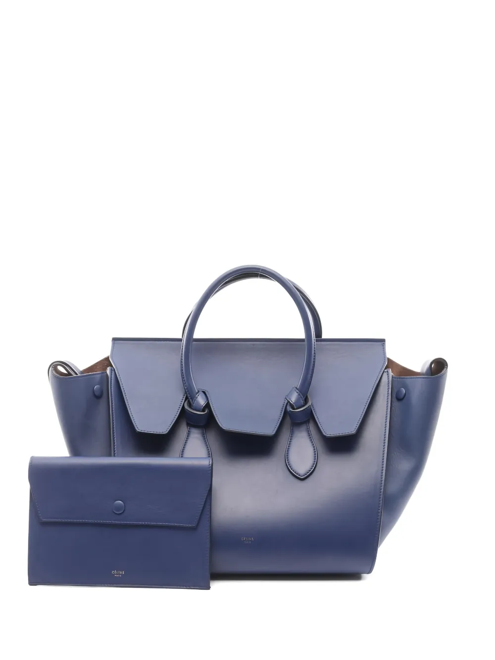 Celine Pre-Owned Tie leather tote bag - Blu