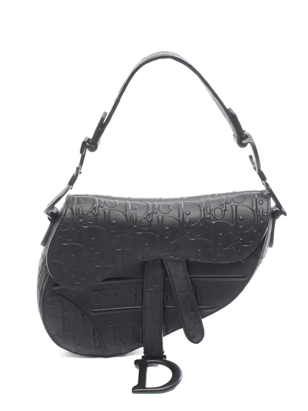 Christian Dior Pre-Owned 2010s mini Oblique emboss saddle bag - Nero