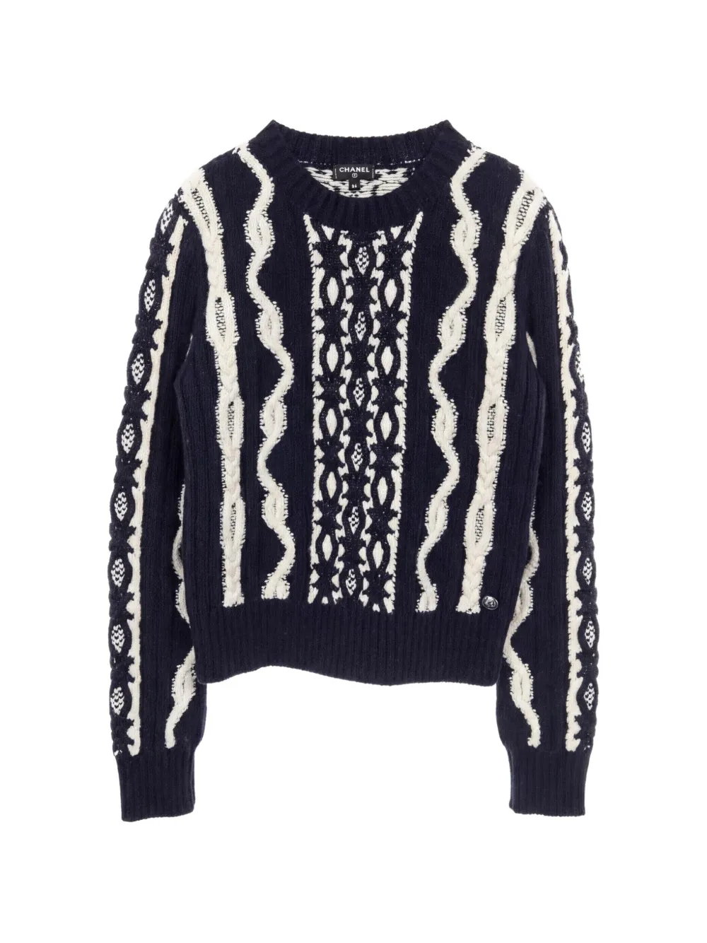 CHANEL Pre-Owned 1986-1988 cable-knit sweater - Blu
