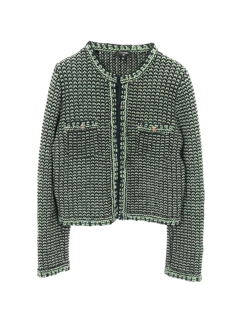 CHANEL Pre-Owned 1986~1988 Cocomark button knitted jacket - Nero