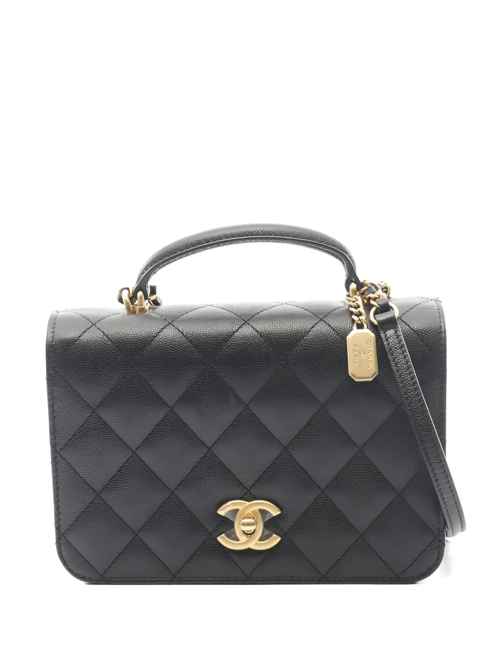 CHANEL Pre-Owned 2021 quilted chain-strap tote bag - Nero