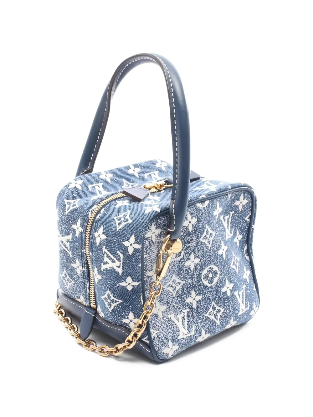 Louis Vuitton Pre-Owned 2010s denim monogram tote bag - Blauw