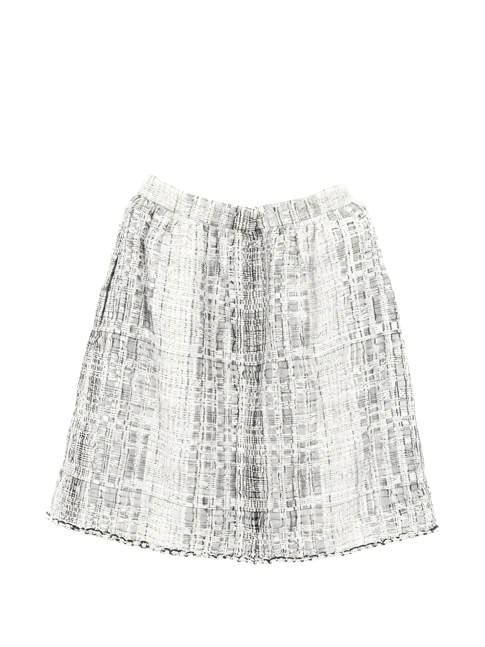 CHANEL Pre-Owned 1986-1988 tweed fake pearl skirt - Wit