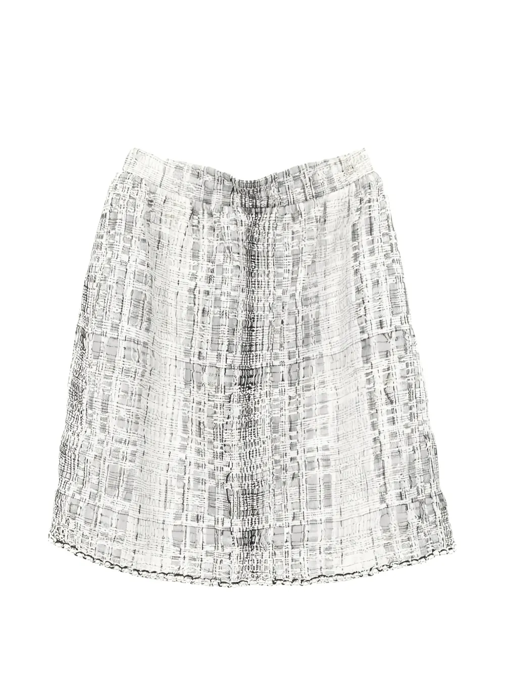 CHANEL Pre-Owned 1986-1988 tweed fake pearl skirt - Bianco