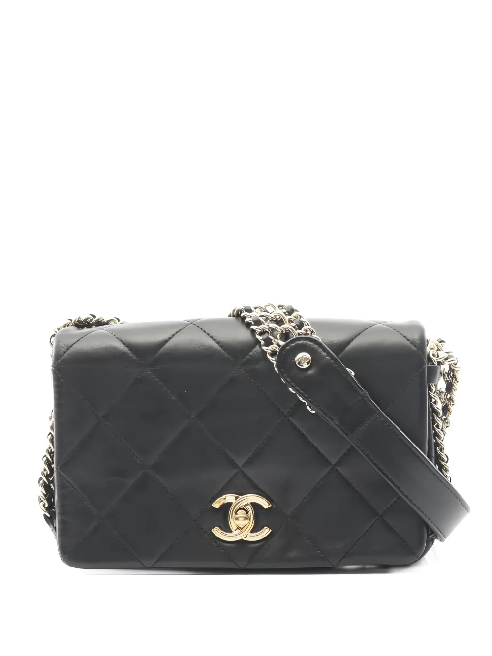 CHANEL Pre-Owned 2021 Matelassé chain shoulder bag - Nero