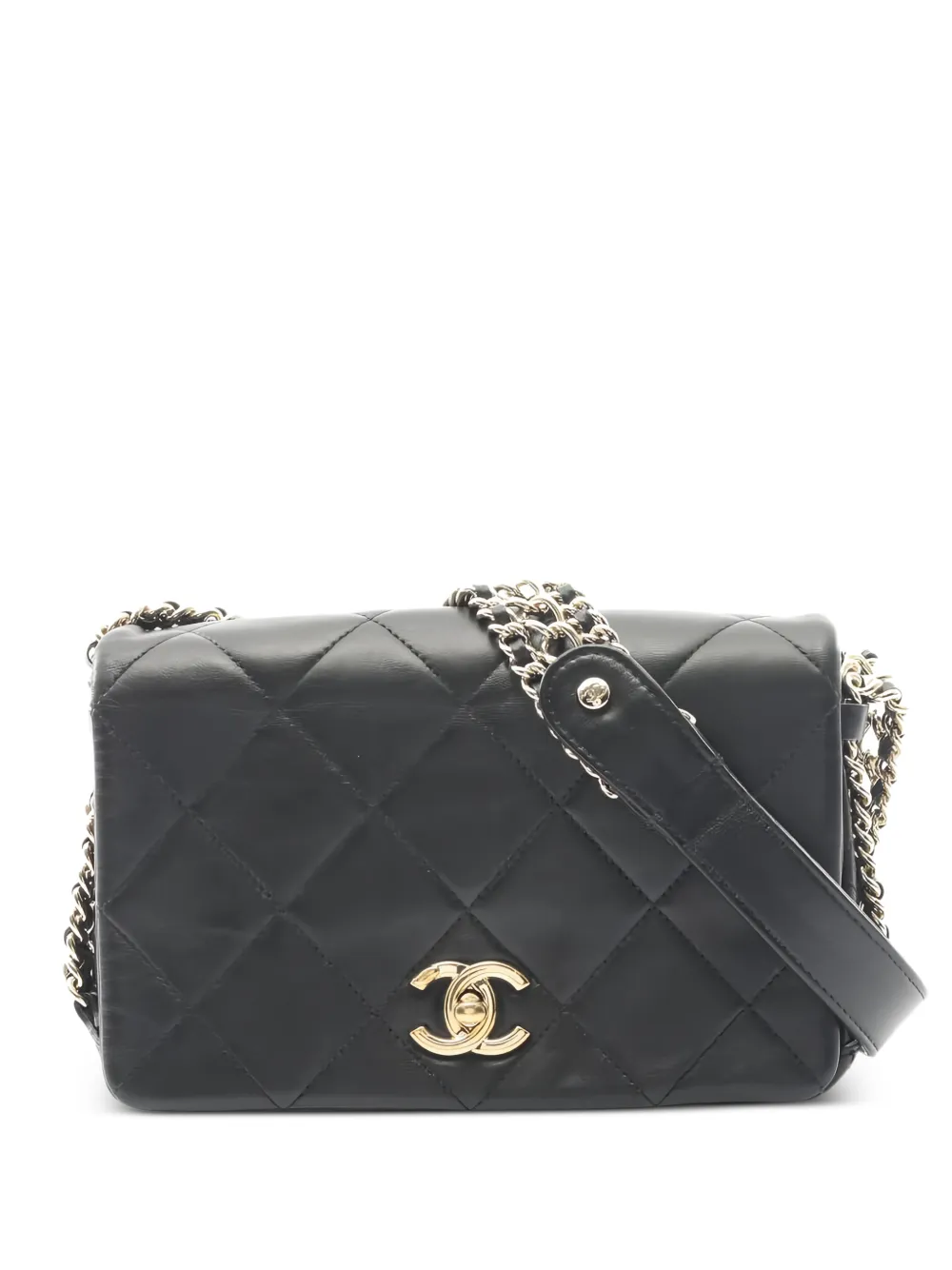 CHANEL Pre-Owned 2021 Matelassé chain shoulder bag - Nero