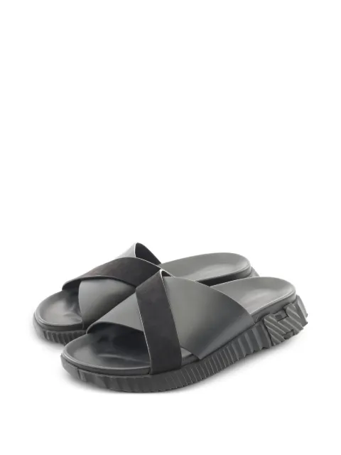 Hermès Pre-Owned 2000's infrastructure leather suede sandals