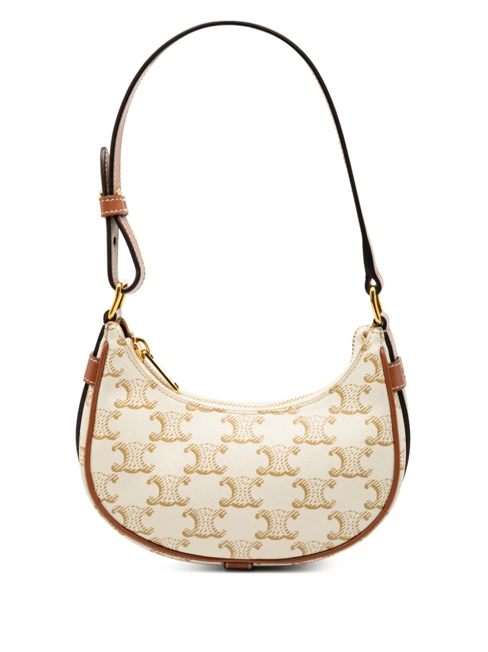 Celine Pre-Owned 2022 Mini Triomphe Coated Canvas Ava shoulder bag - Bianco