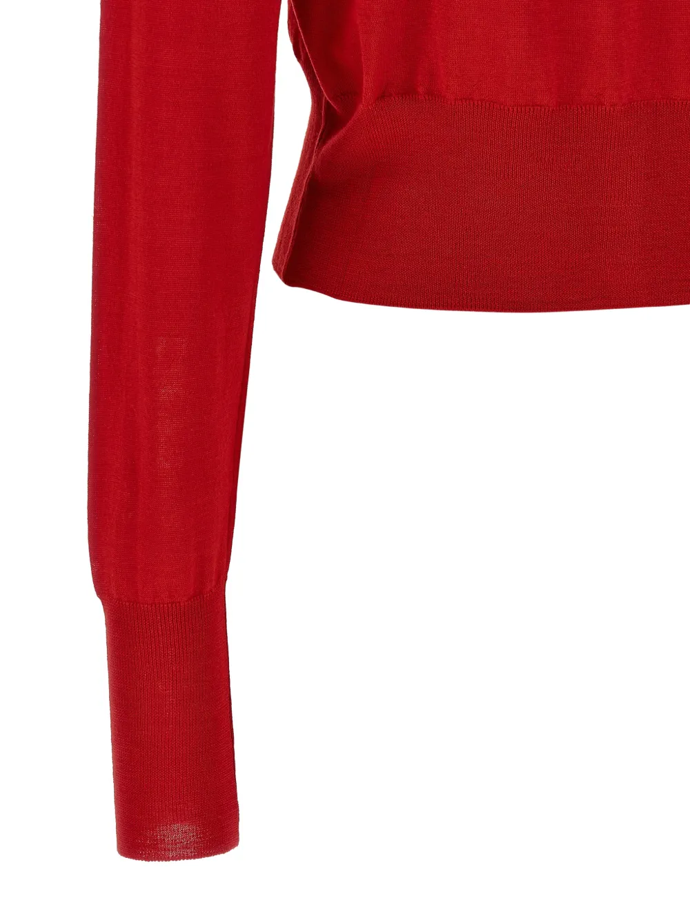 orb-logo cropped cardigan