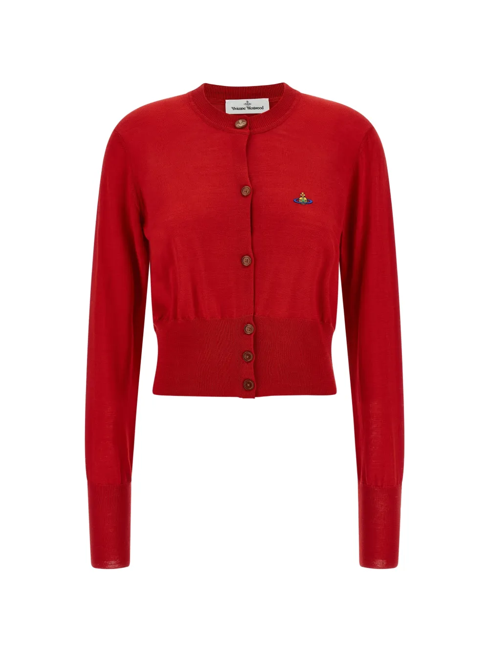 Vivienne Westwood orb-logo cropped cardigan - Rosso