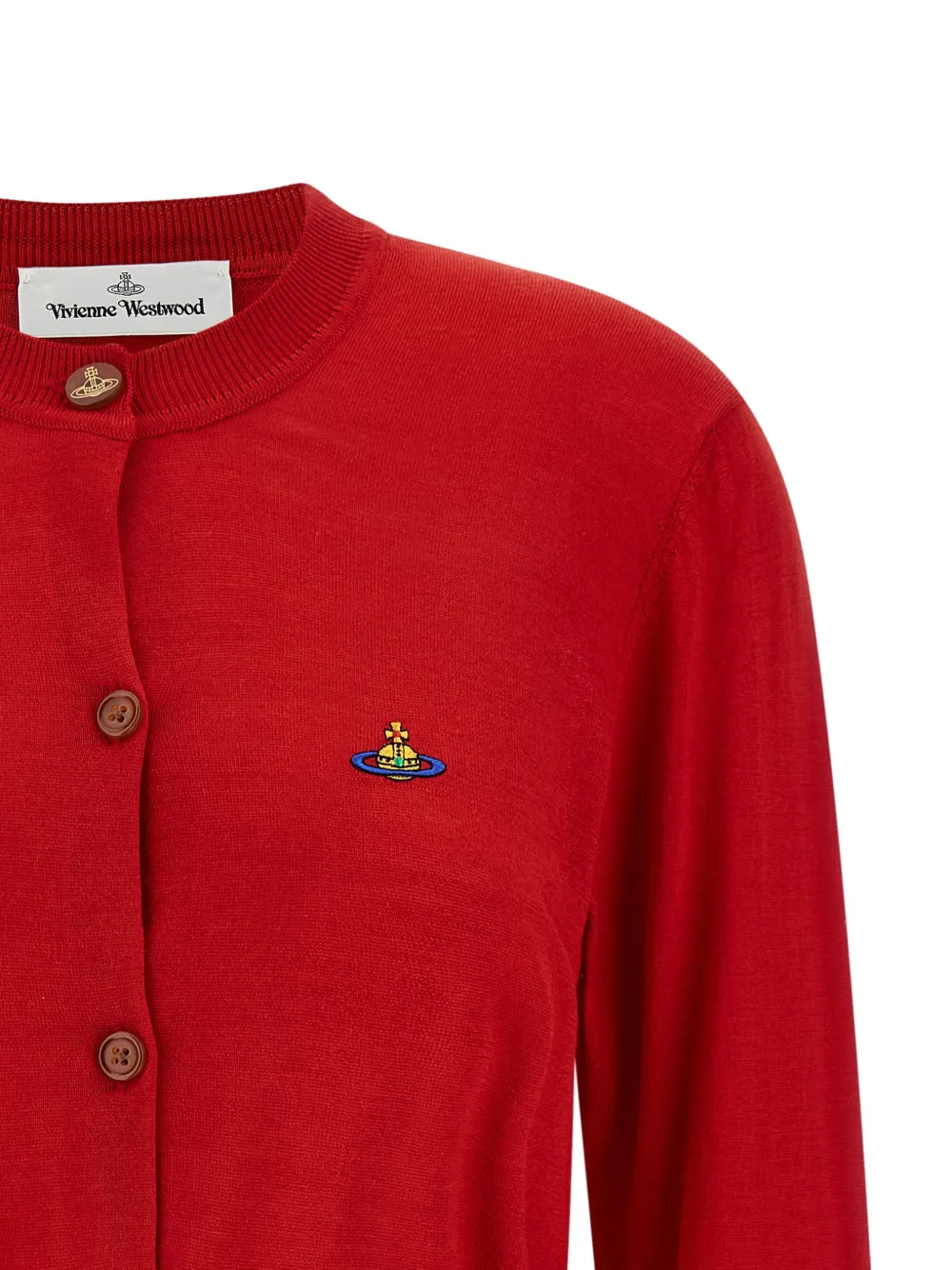 orb-logo cropped cardigan