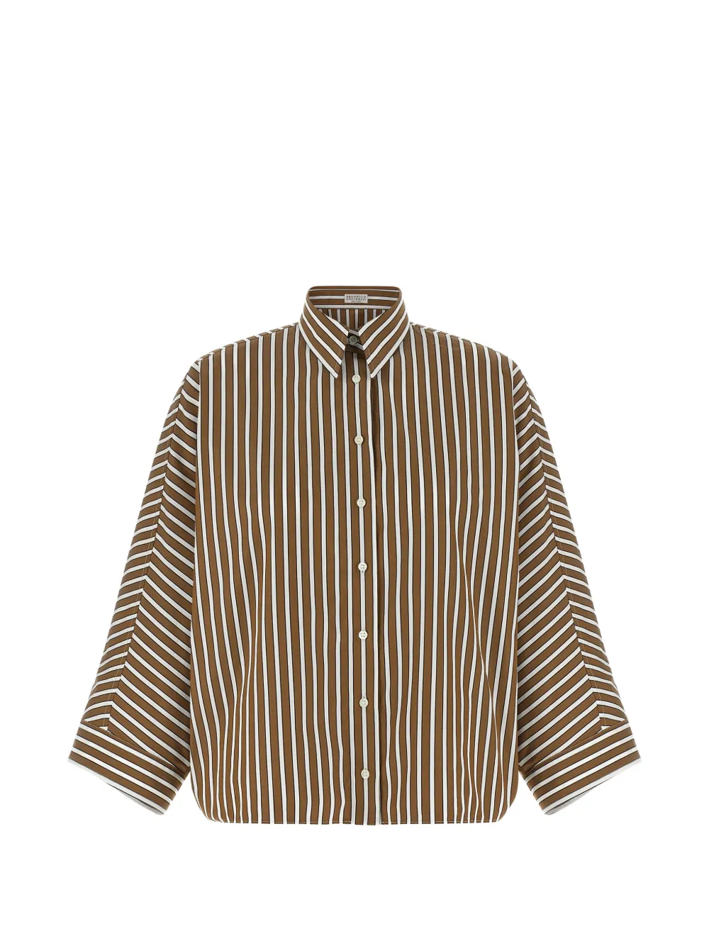 Brunello Cucinelli Monile striped-pattern shirt - Marrone