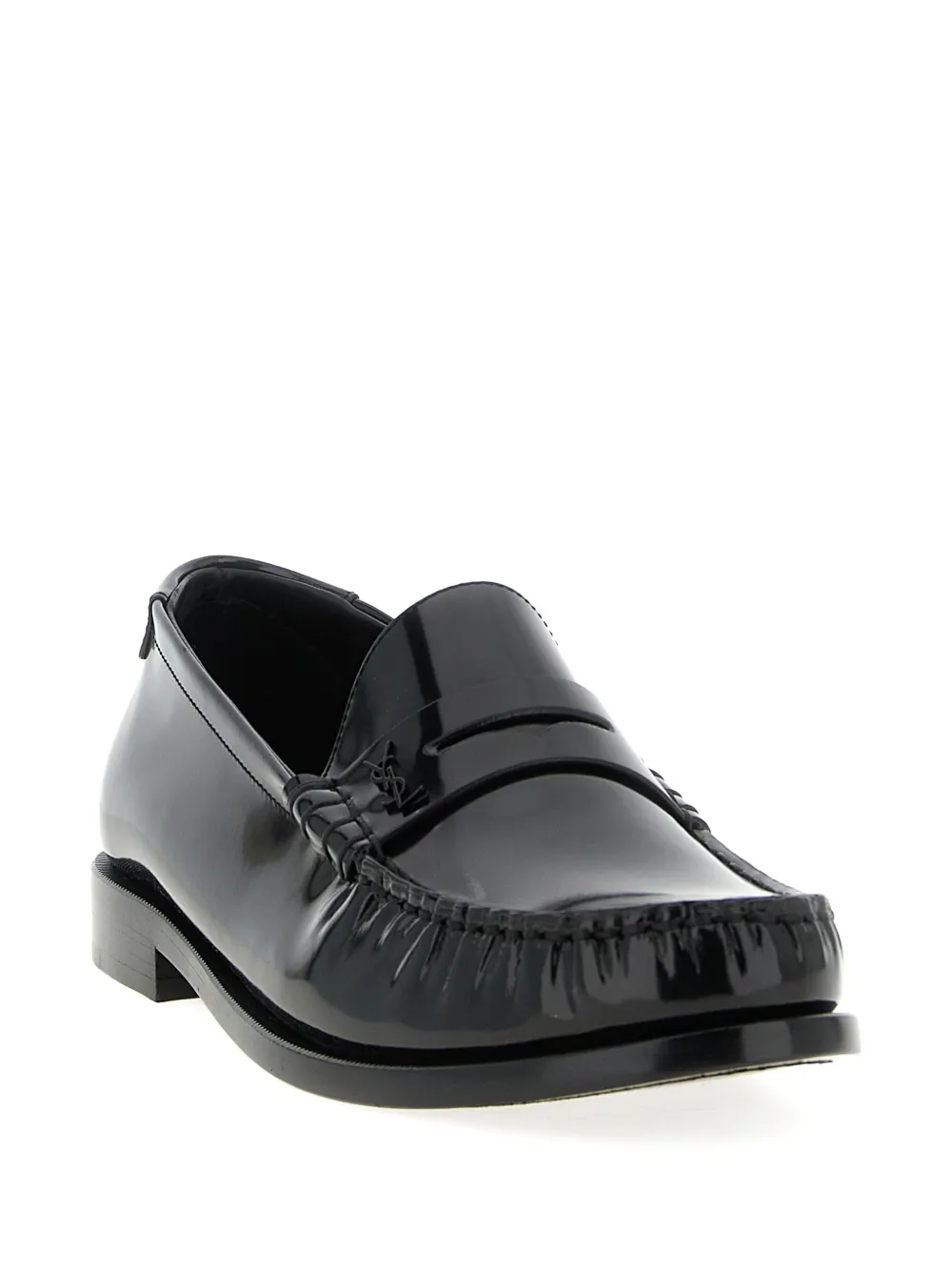 Saint Laurent logo-detail loafers Zwart