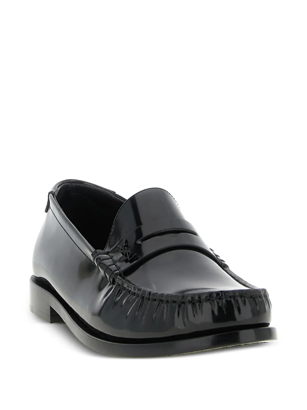 Saint Laurent Loafers met logodetail Zwart