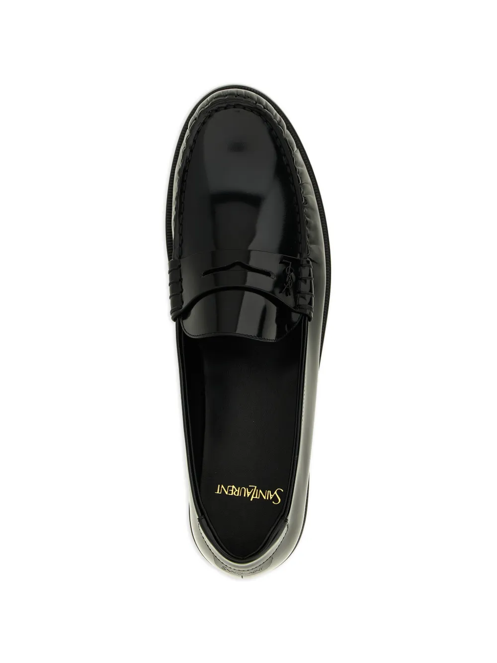 Saint Laurent Loafers met logodetail Zwart