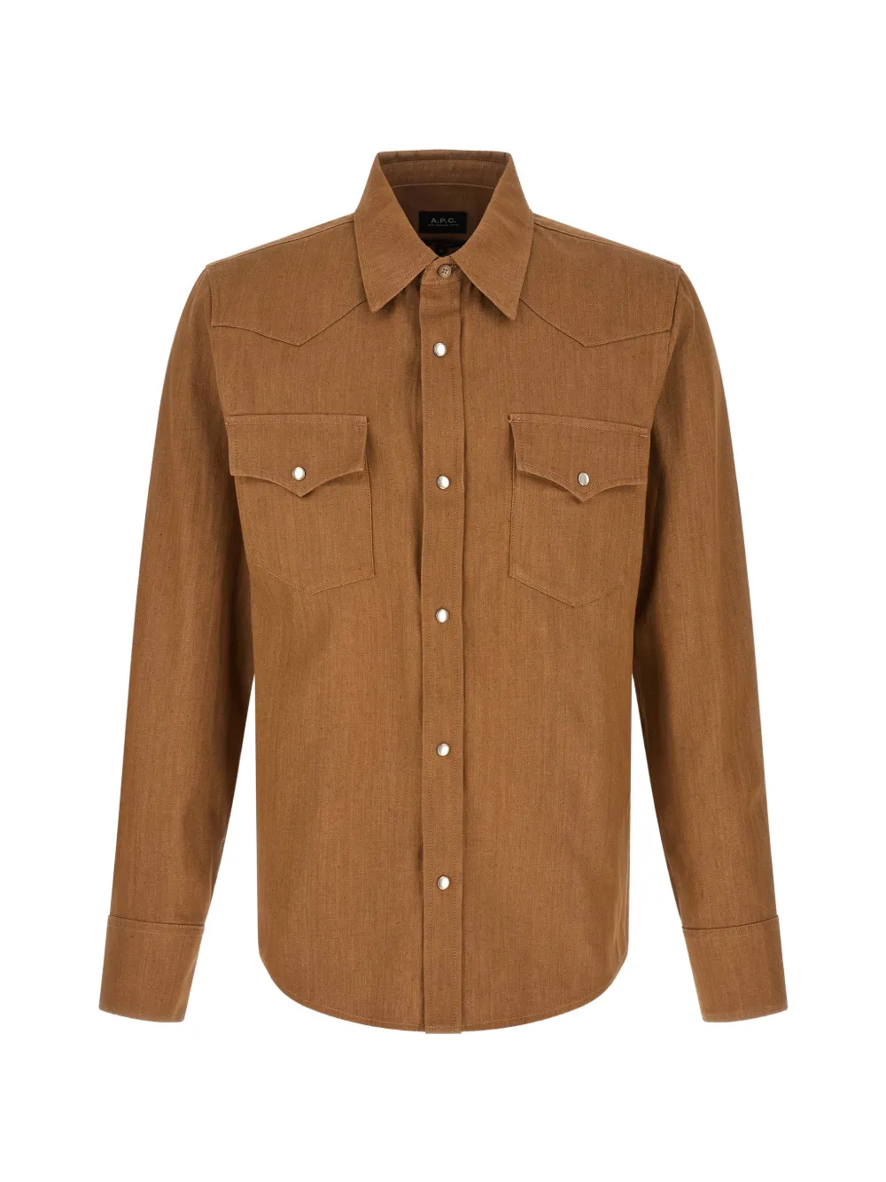 A.P.C. snap-button western shirt - Marrone