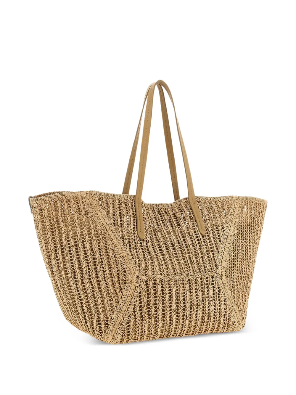 Brunello Cucinelli Grote geweven raffia shopper Beige