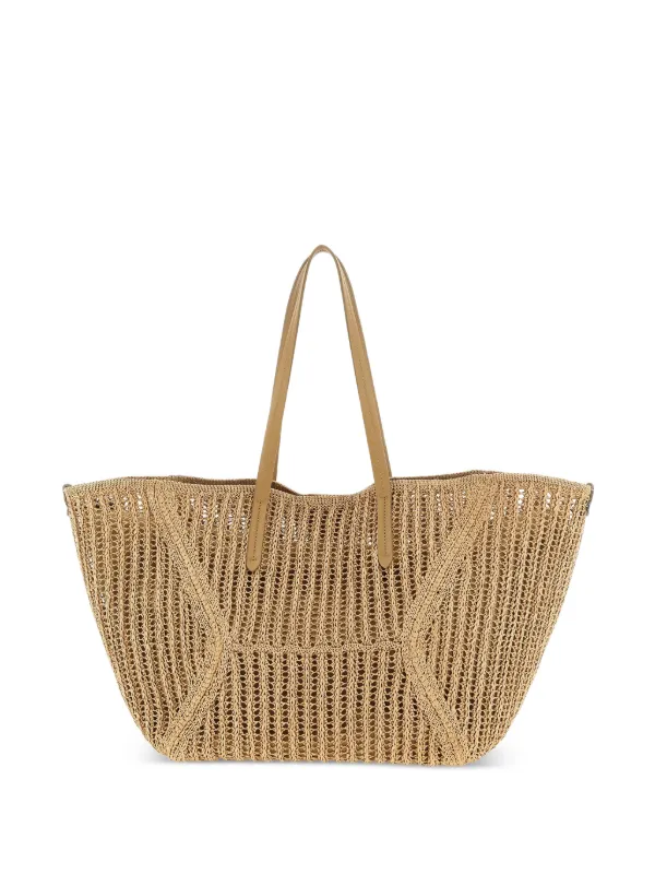 Brunello Cucinelli BC Duo Raffia Tote Bag in Neutrals
