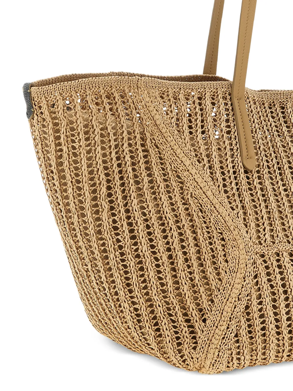 Brunello Cucinelli Grote geweven raffia shopper Beige