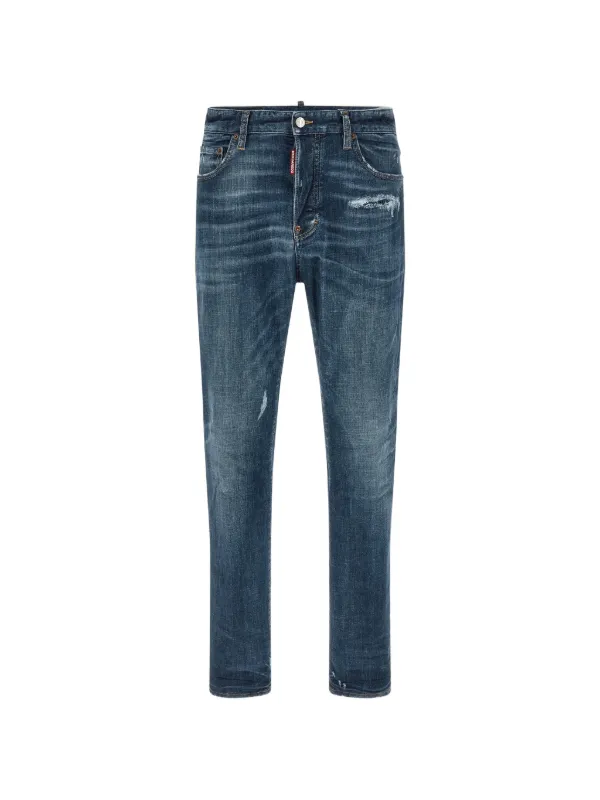DSQUARED2 ストーンウォッシュ ストレートジーンズ | ブルー | FARFETCH JP