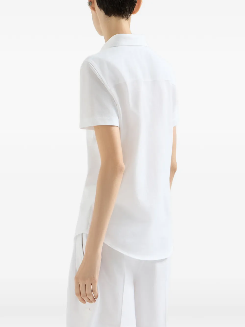 Brunello Cucinelli Blouse met geborduurd logo en zak Wit