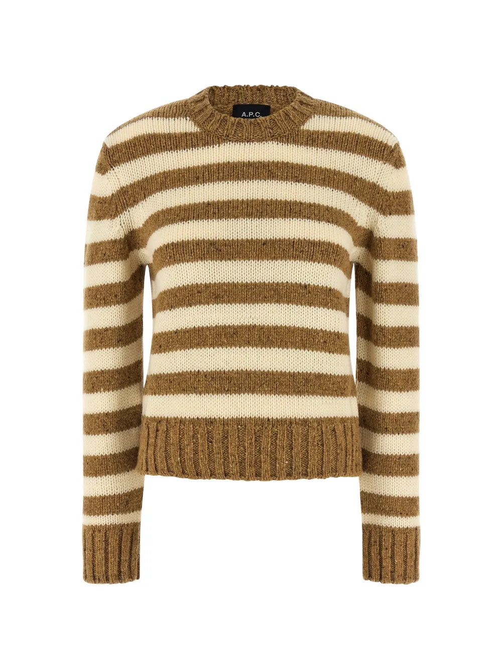 A.P.C. striped crew-neck knitted sweater - Marrone
