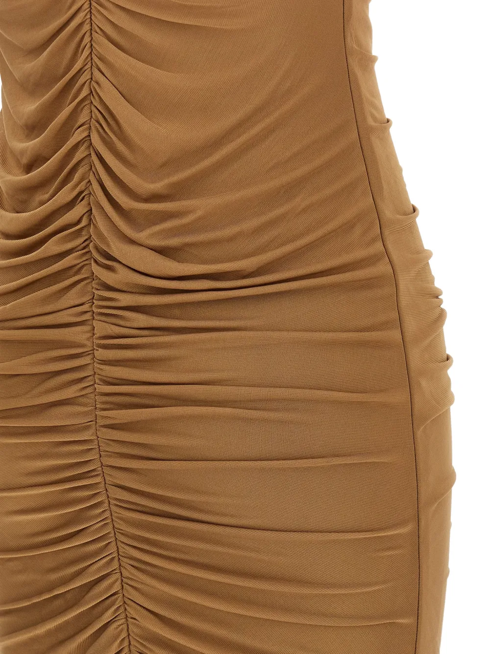 V-Neck Rhinestone-Brooch Maxi Dress
