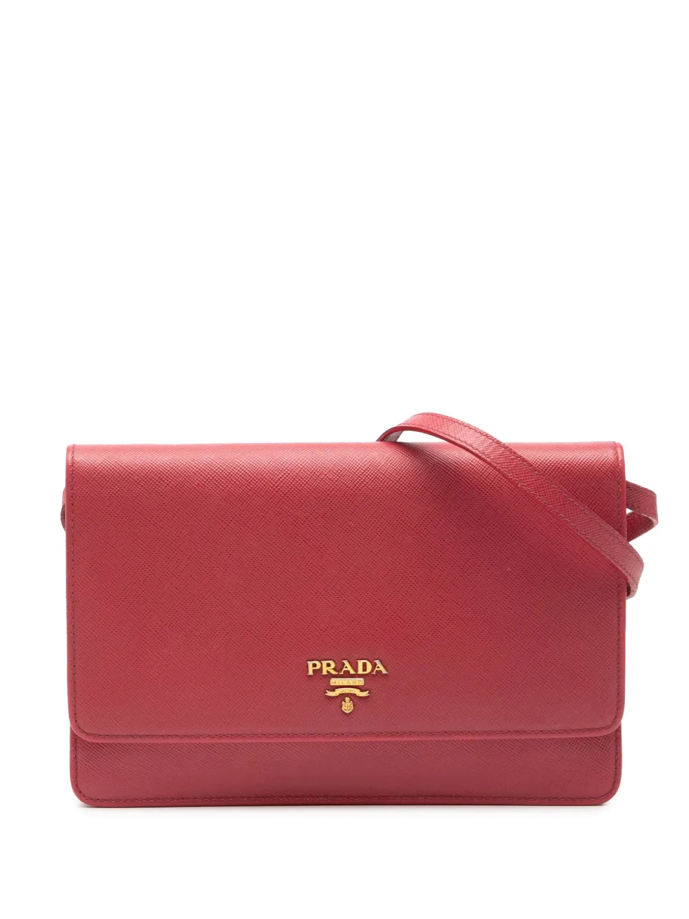 Prada Pre-Owned 2010-2025 Saffiano Wallet on Strap crossbody bag - Rosso