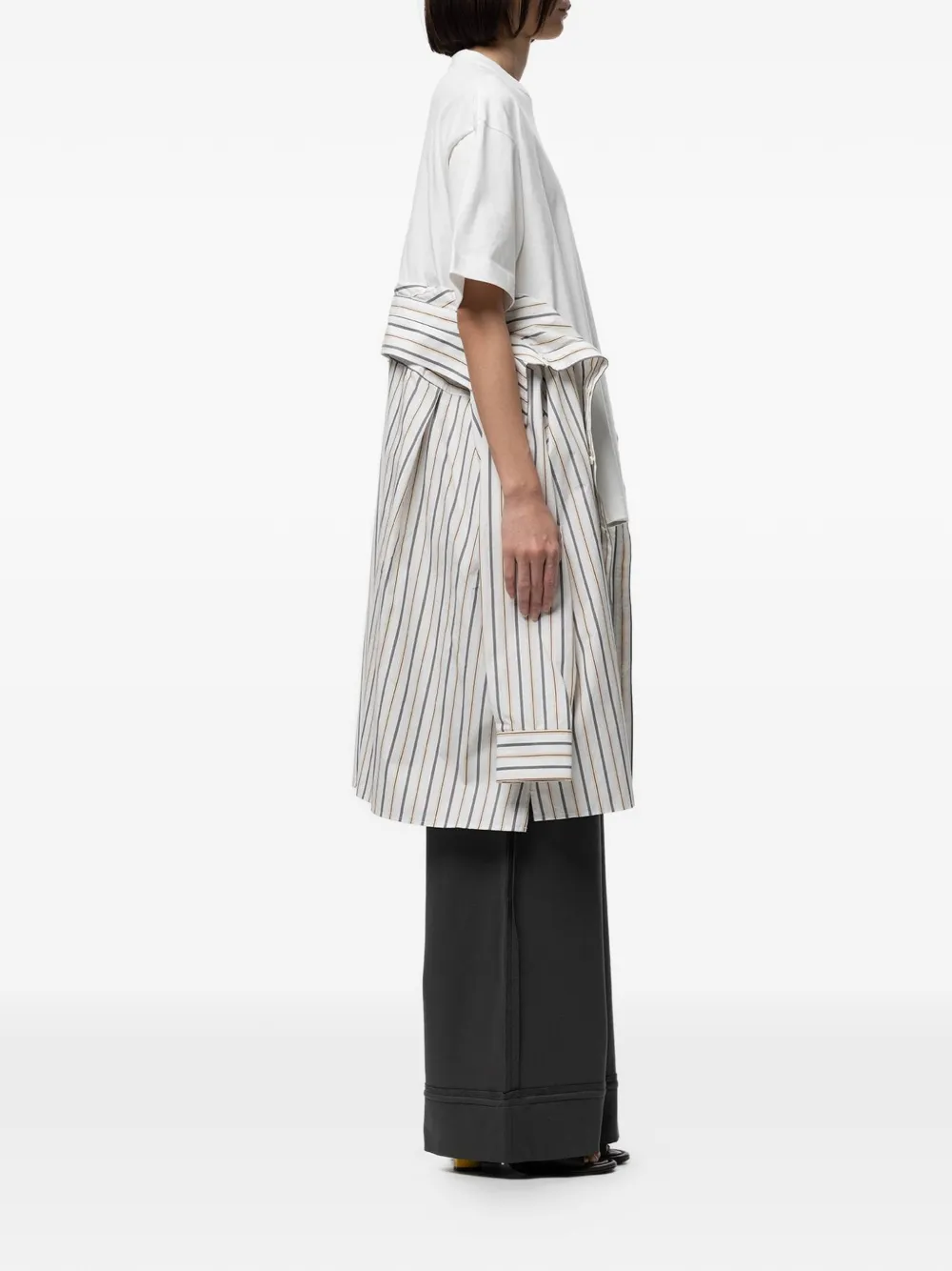 Maison MIHARA YASUHIRO Asymmetrisch gelaagd T-shirt Wit