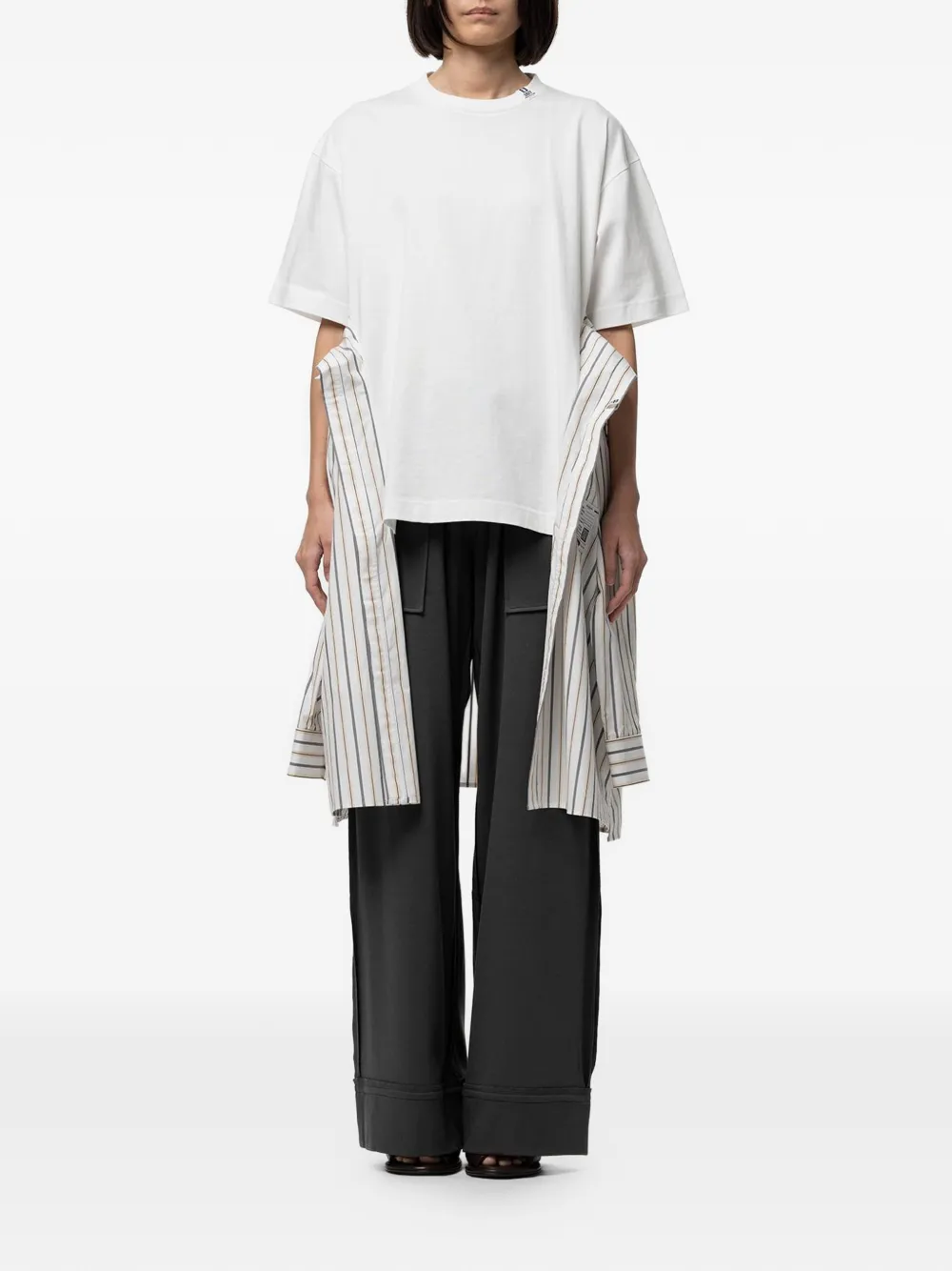 Maison MIHARA YASUHIRO Asymmetrisch gelaagd T-shirt Wit