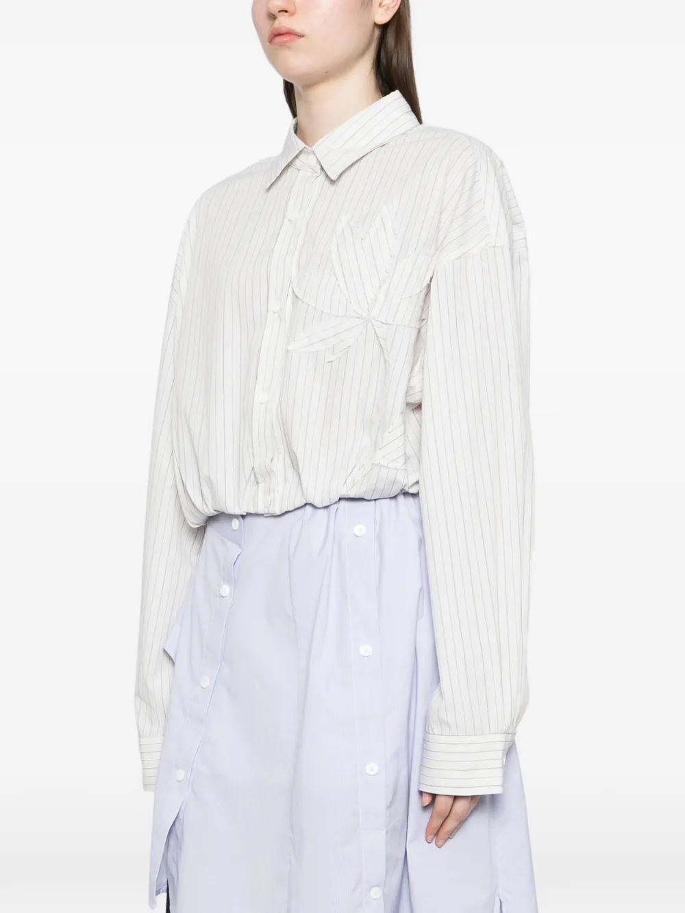  Feng Chen Wang Striped Shirt - White 