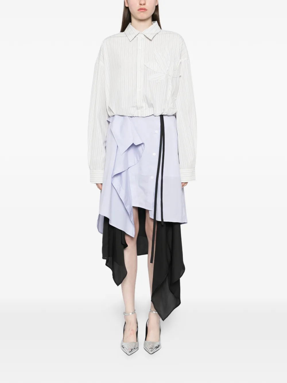  Feng Chen Wang Striped Shirt - White 