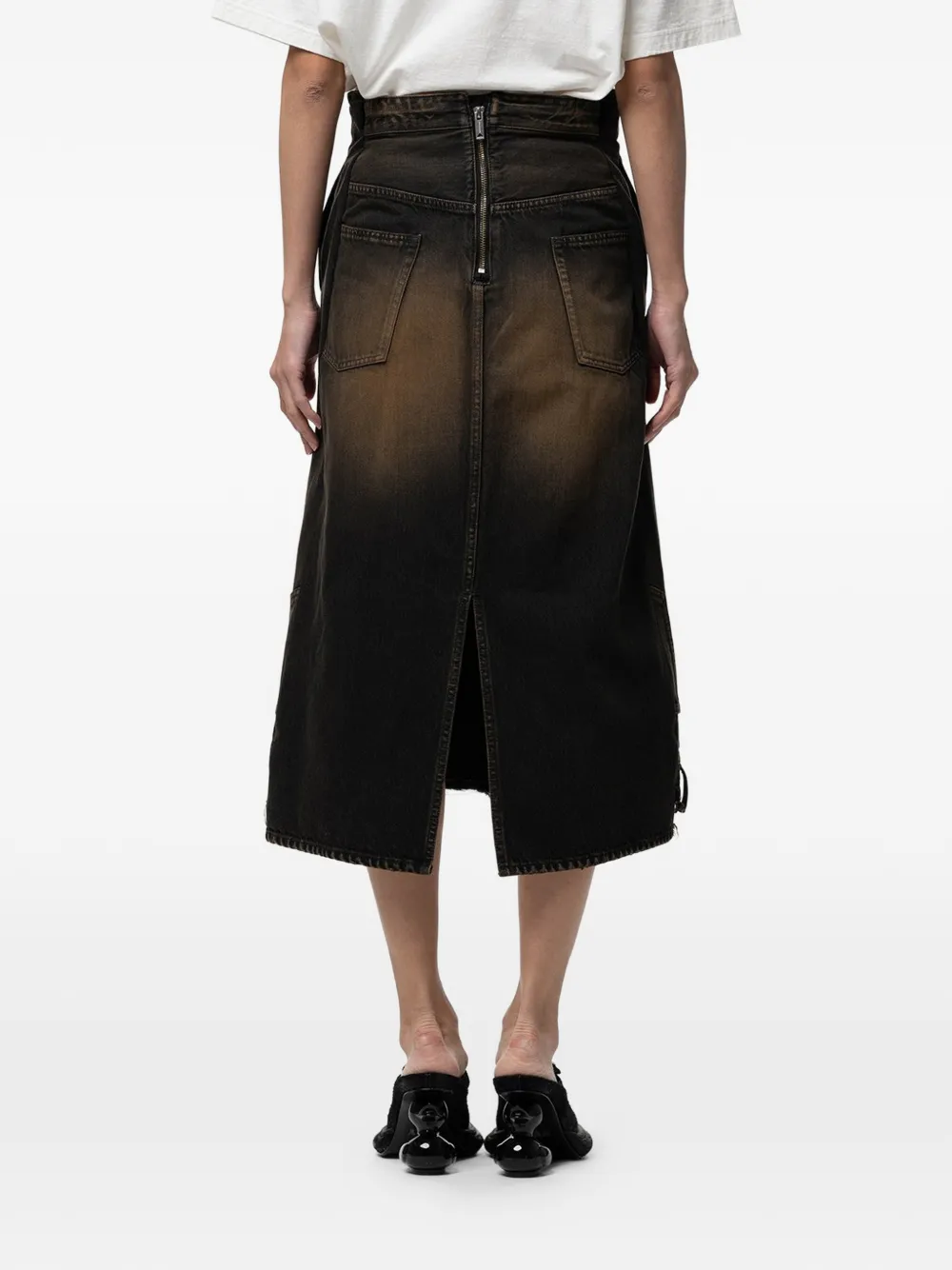Maison MIHARA YASUHIRO Omgekeerde denim rok Grijs
