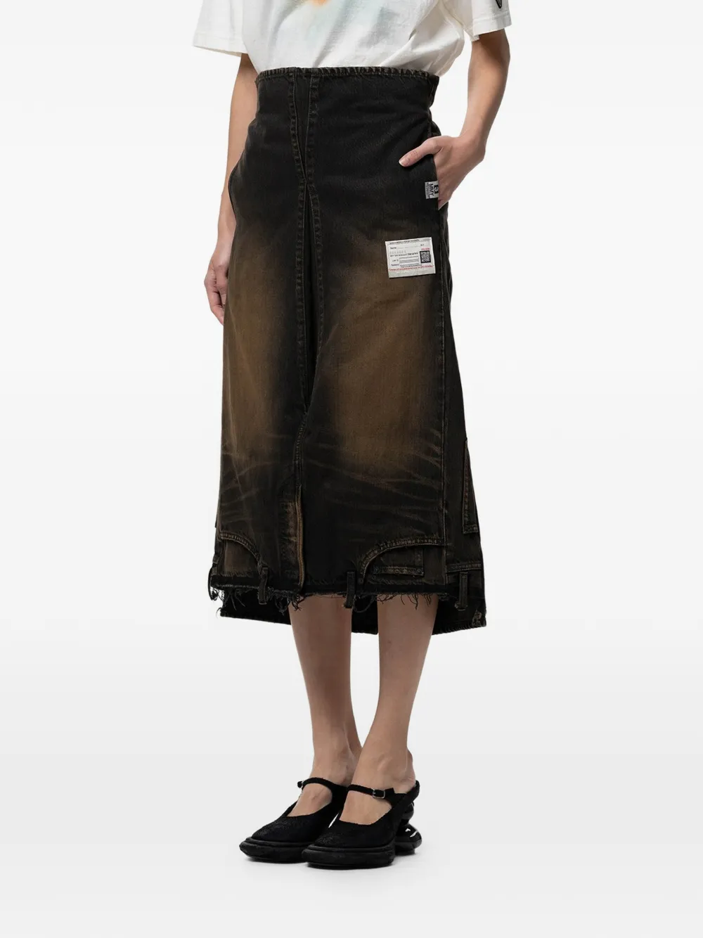 Maison MIHARA YASUHIRO Omgekeerde denim rok Grijs