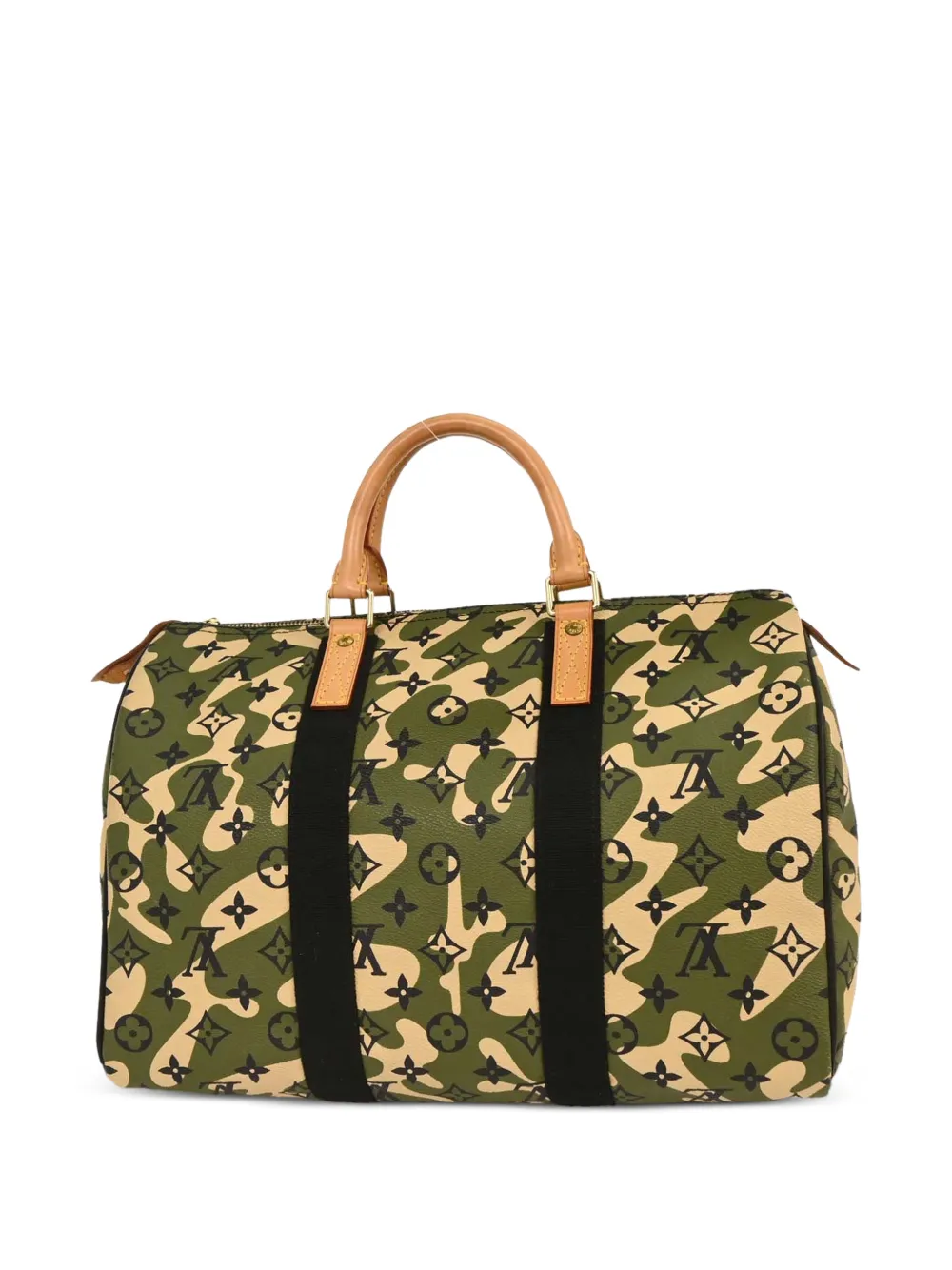 Louis Vuitton Pre-Owned 2008 35 Speedy shopper met camouflageprint Groen