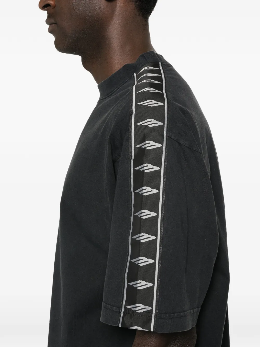Balenciaga Medium-fit gestreept T-shirt Zwart