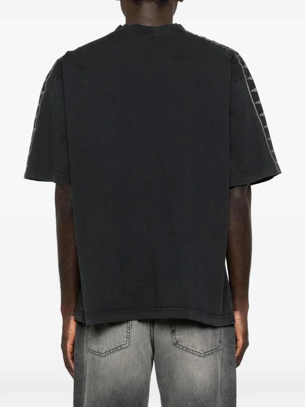 Balenciaga Medium-fit gestreept T-shirt Zwart