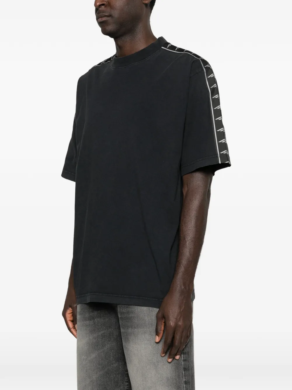 Balenciaga Medium-fit gestreept T-shirt Zwart