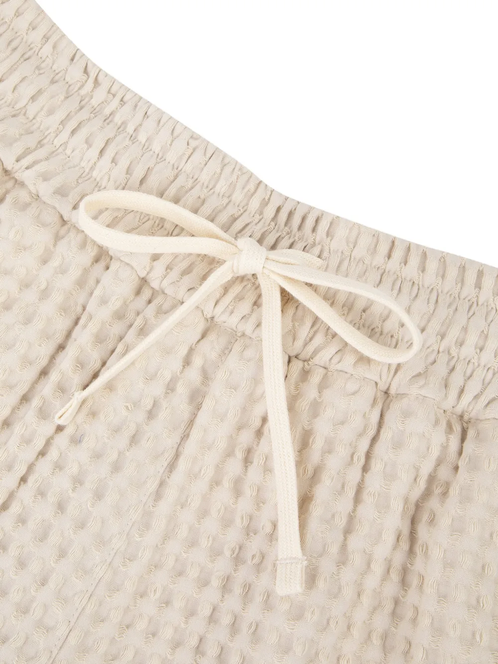 Maison Labiche Wafelgebreide shorts met trekkoord Beige