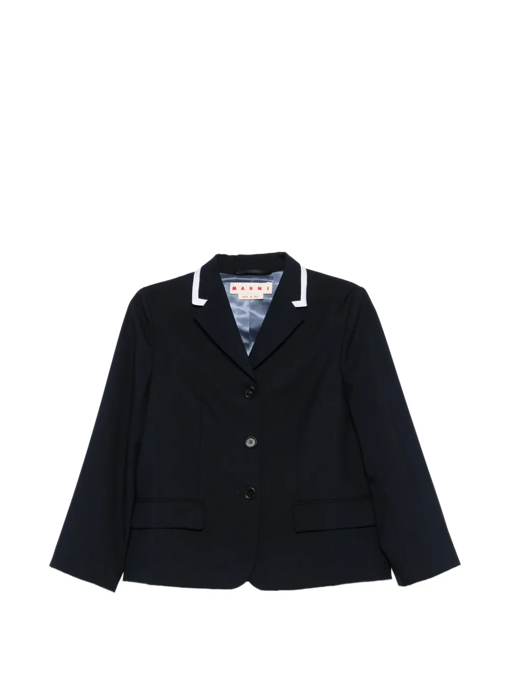 Marni Tropical contrast-trim blazer - Blu