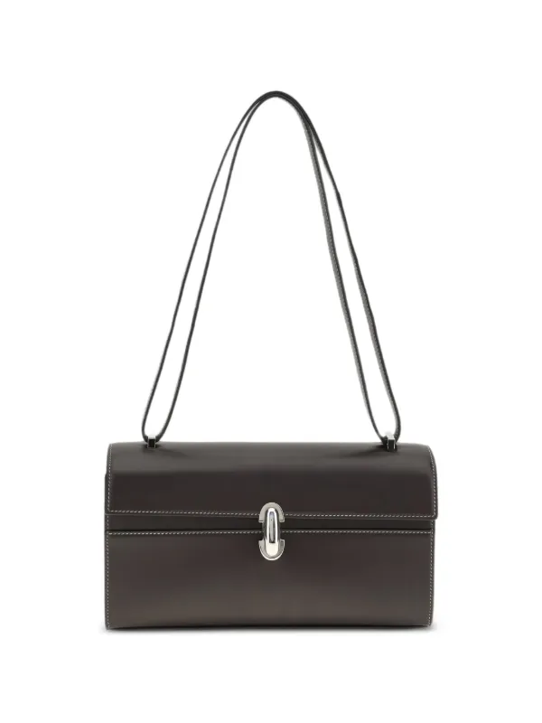 Savette Shoulder Calf Leather Bag in Brown