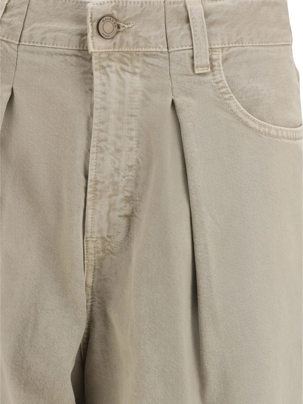  Haikure Pleated Wide-leg Jeans - Neutrals 