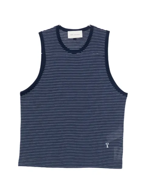 AMI Paris striped logo tank top