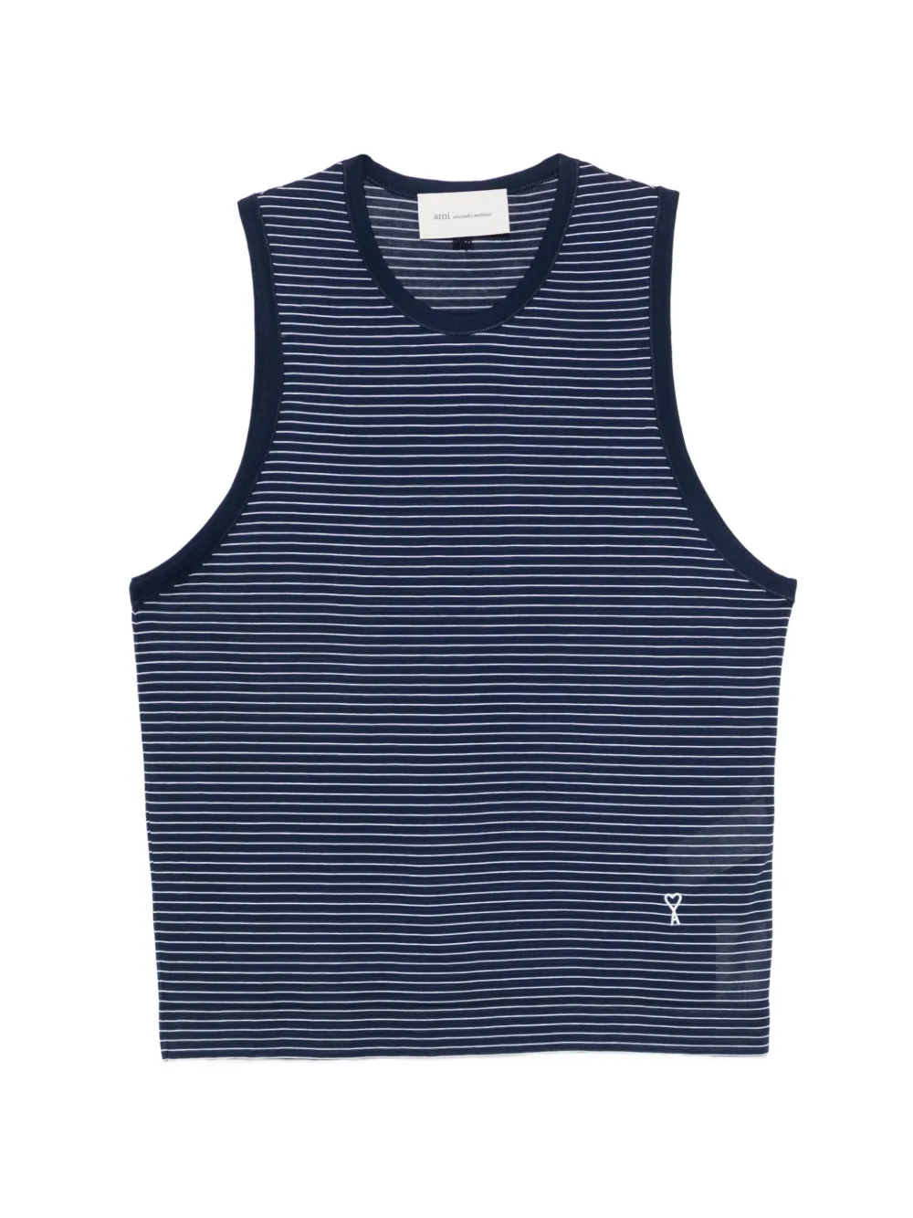 AMI Paris striped logo tank top - Blu