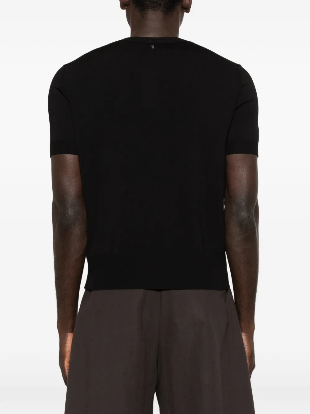 AMI Paris Gebreid T-shirt Zwart